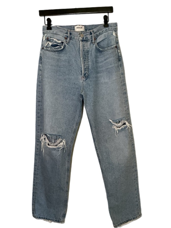 Agolde Denim - Agolde Women’s 90s Jeans 26 High Rise Distressed Organic Cotton L Wash